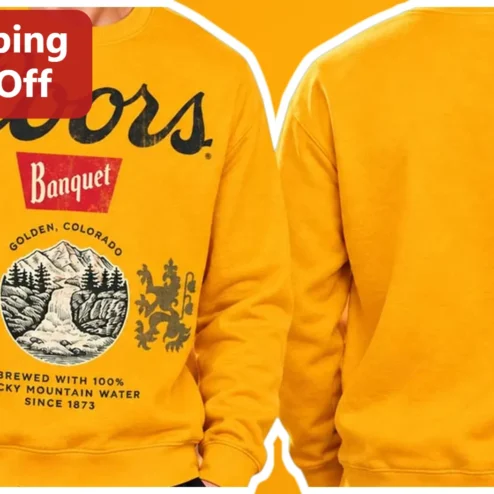 Coors Banquet Golden Colorado Brewed Since Rocky Mountain Water Vintage Retro Crewneck Sweatshirt
