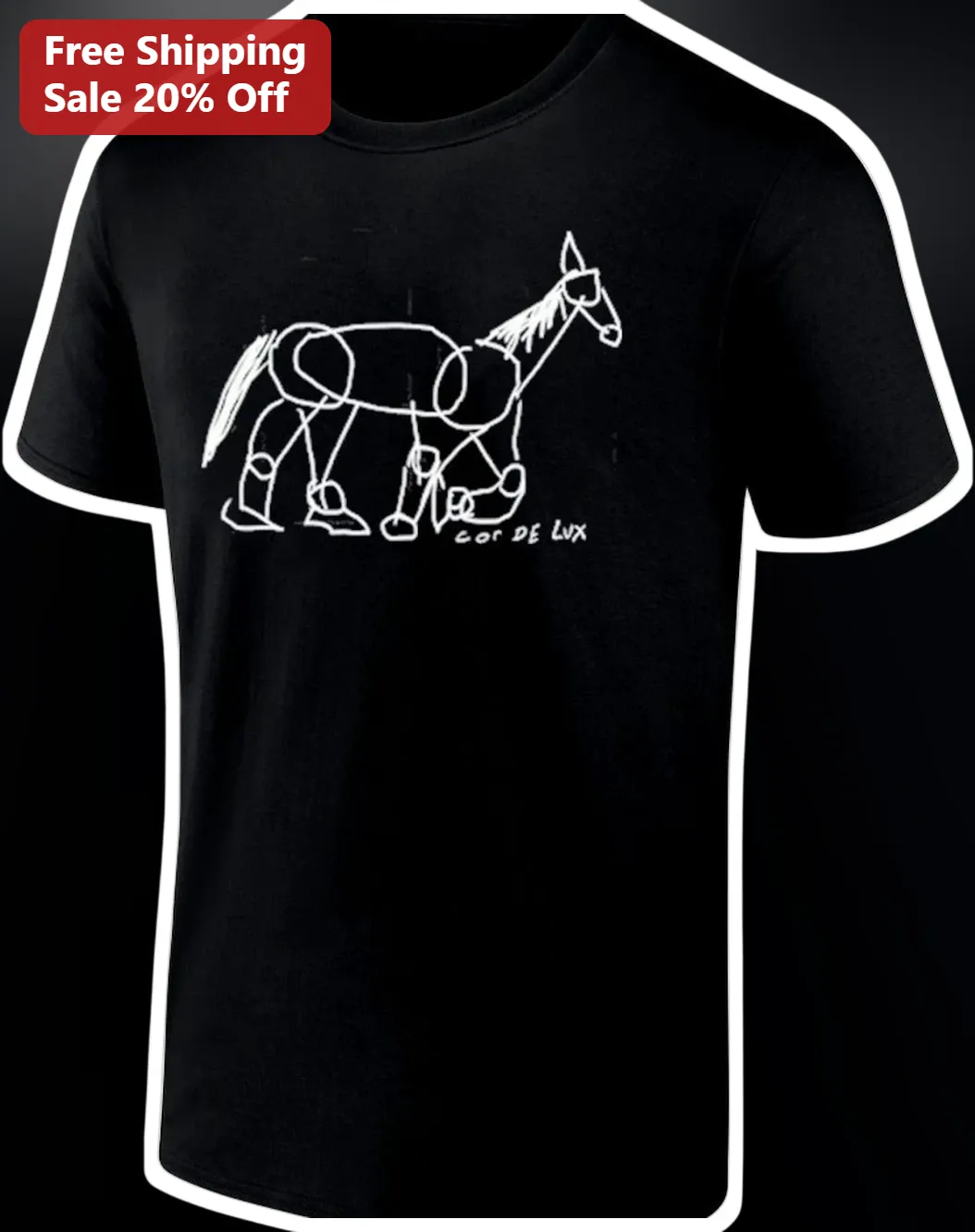 Cor De Lux Tee Year of The Horse Minimalist Line Art Band Merch