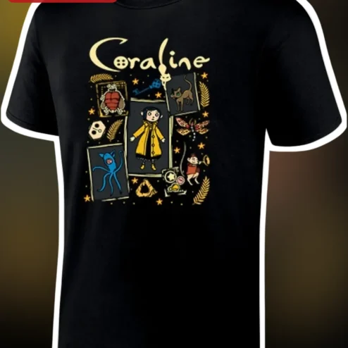 Coraline Jones Vintage Graphic Tee Stop Motion Horror Movie Fan Gift