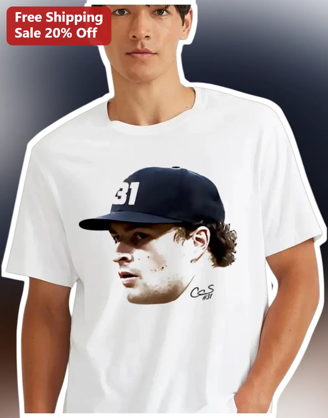Corbin Carroll Tee Arizona Diamondbacks MLB Player Portrait Signature Graphic Shirt