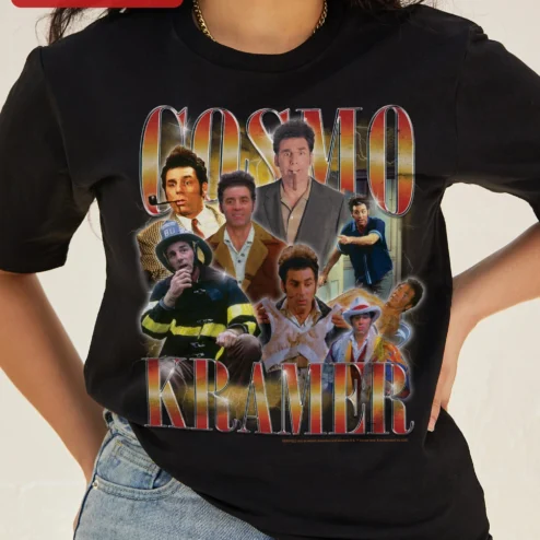 Cosmo Kramer Seinfeld Vintage Collage Graphic Tee for Men and Women
