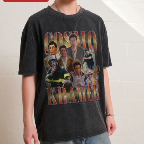Cosmo Kramer Vintage Acid Wash Graphic Tee Seinfeld Pop Culture Gift