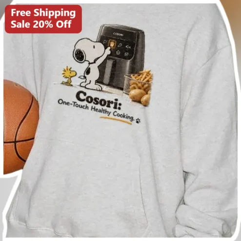 Cosori One-Touch Healthy Cooking Snoopy Hoodie Funny Air Fryer Kitchen Gift available at our Chicago, Illinois warehouse