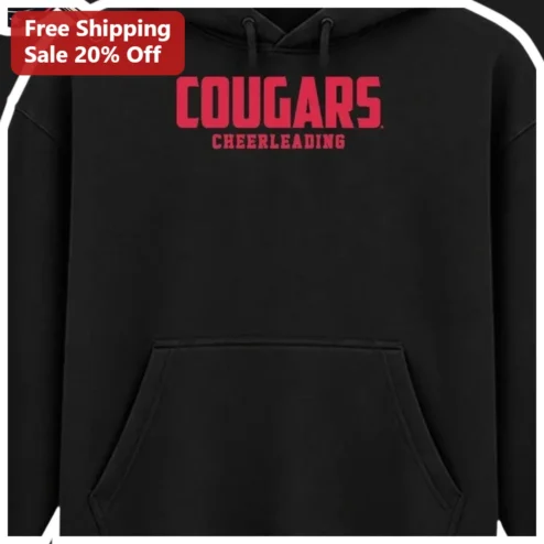 Cougars Cheerleading Hoodie Black Spiritwear Team Gear Gift for Women Men available at our Chicago, Illinois warehouse