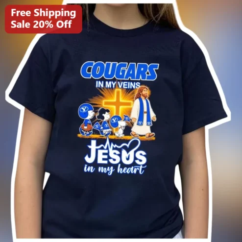 Cougars In My Veins Jesus In My Heart BYU Tee
