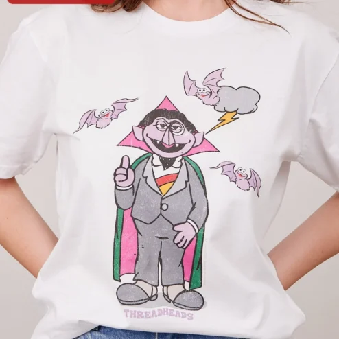 Count Von Count Sesame Street Vintage Cartoon Graphic Tee Halloween Gift