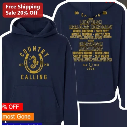 Country Calling Music Festival Hoodie Navy Pullover Country Music Fans Merch Gift