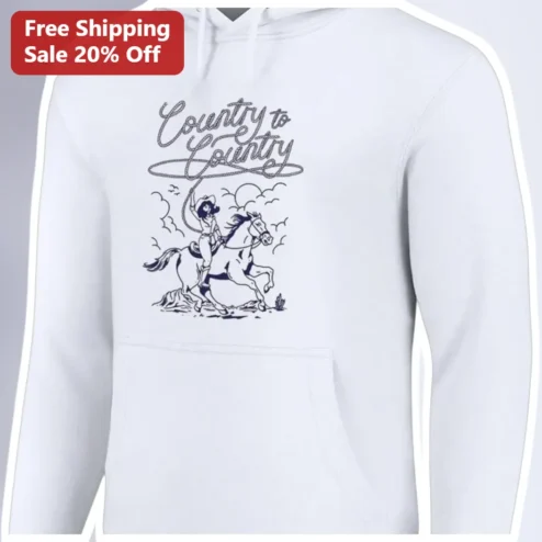 Country to Country Hoodie Western Cowgirl Rodeo Graphic Sweatshirt for Women Men