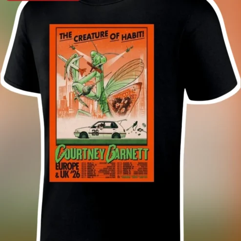Courtney Barnett The Creature of Habit Europe UK 2026 Tour Tee Indie Rock Vintage Concert Merch