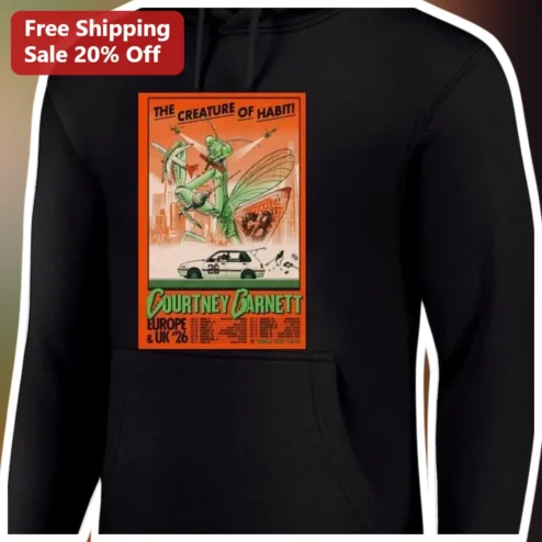 Courtney Barnett The Creature of Habit Hoodie Europe UK '26 Tour Merch Indie Rock Gift
