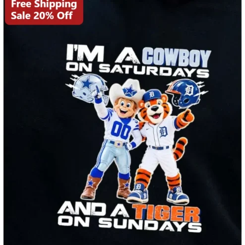 Cowboy Tiger Tee I'm A Cowboy On Saturdays And A Tiger On Sundays Graphic Shirt