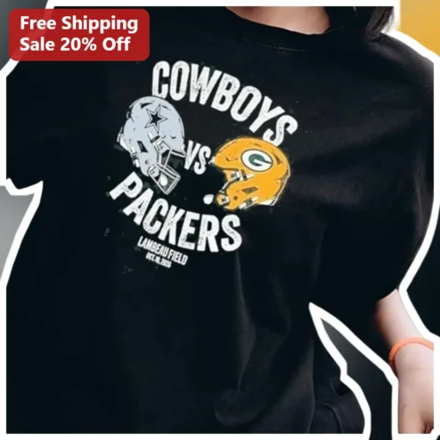 Cowboys vs Packers Vintage NFL Rivalry Tee Dallas Green Bay Game Day Shirt