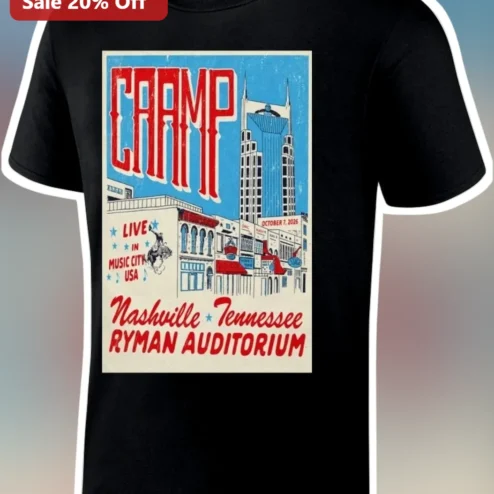 Cramp Live In Music City USA Nashville Tennessee Ryman Auditorium Vintage Rock Concert Tee