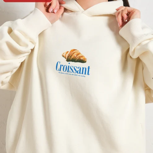 Close-up of Croissant The Buttery Twist Your Diet Didn't See Coming Funny Hoodie for Foodies for streetwear fans in Chicago, Illinois