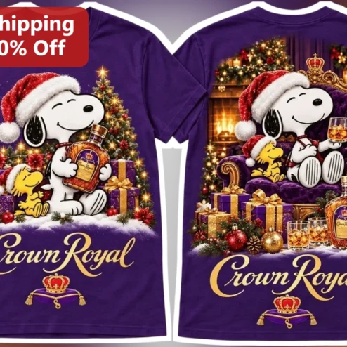 Crown Royal Snoopy Christmas Tee Funny Peanuts Whisky Holiday Gift for Men Women