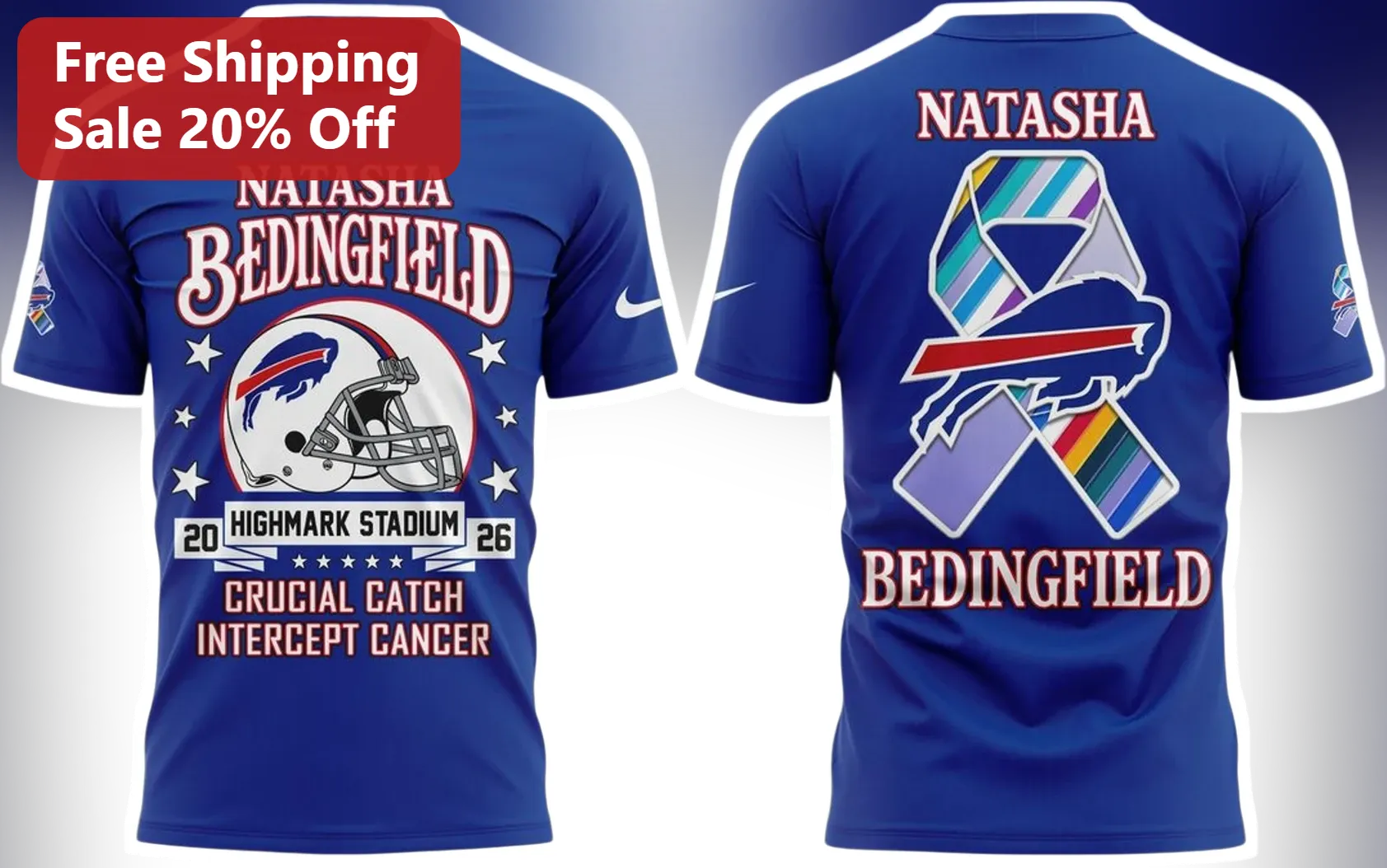 Crucial Catch Intercept Cancer Buffalo Bills NFL Fan Tee