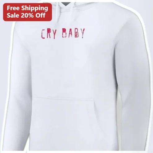 CRY BABY Hoodie Distressed Grunge Style Pullover Sweatshirt for Alternative Fashion Fans