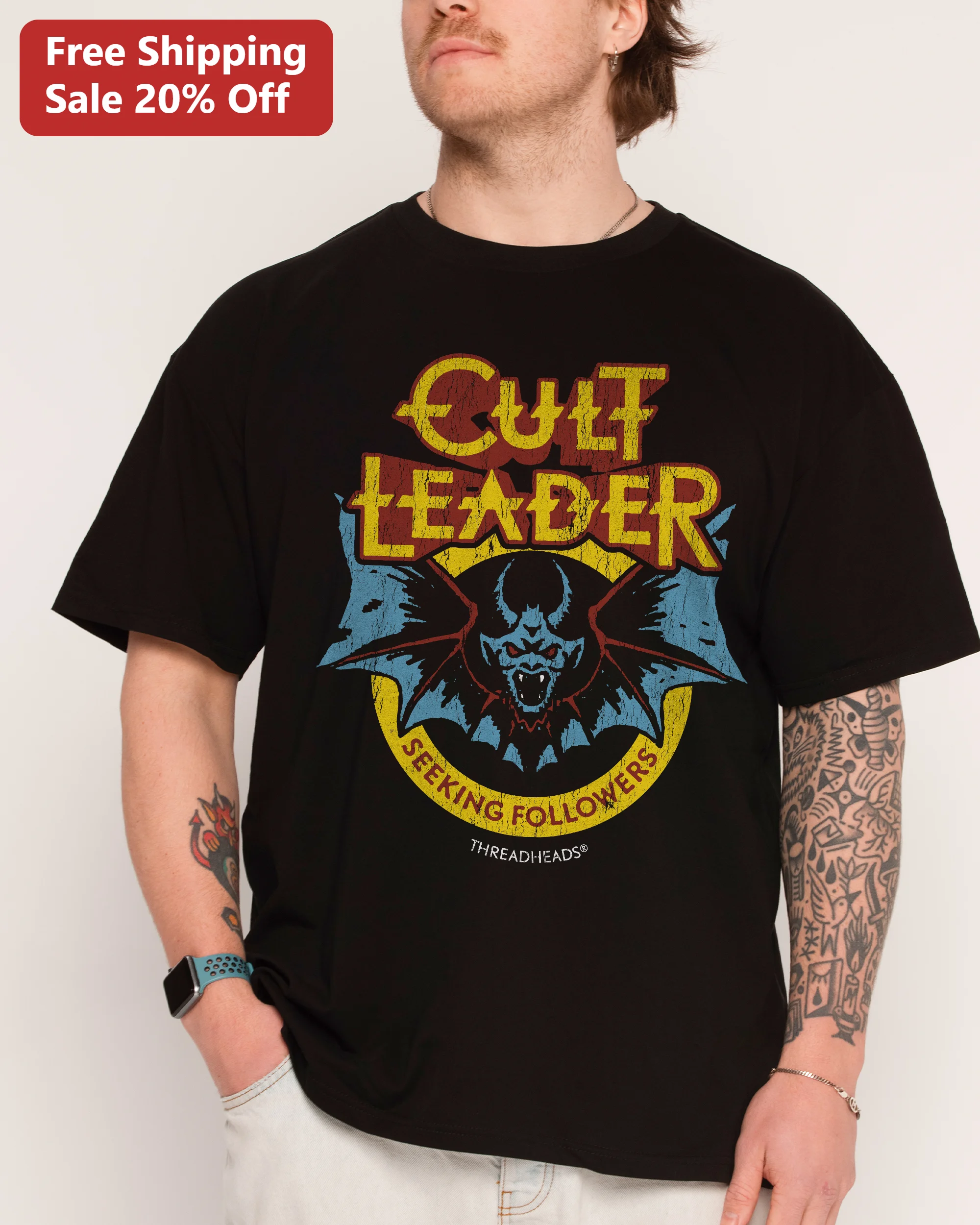 Cult Leader Seeking Followers Graphic Tee Dark Humor Satirical Shirt for Men Women Halloween Gift