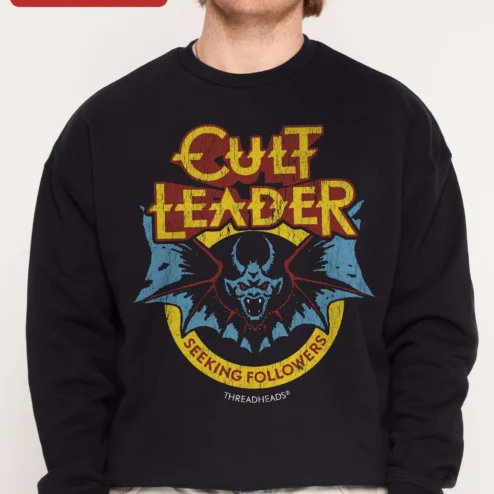 Cult Leader Seeking Followers Sweatshirt Dark Humor Vintage Horror Crewneck