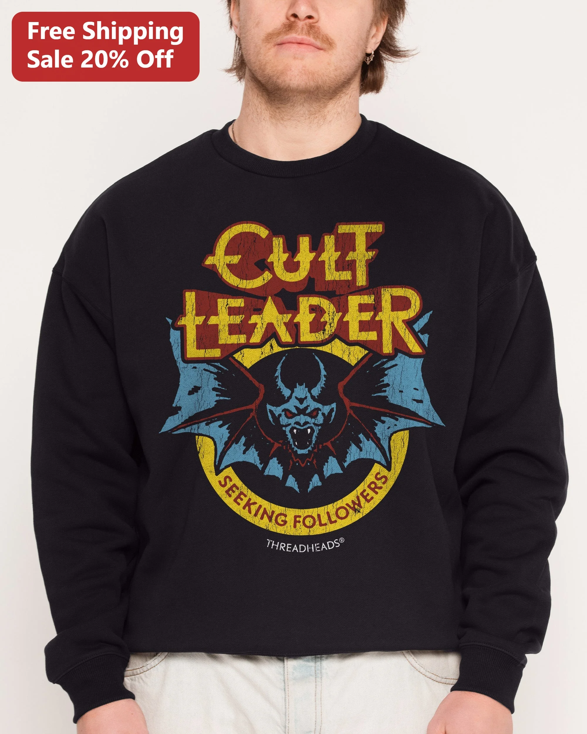 Cult Leader Seeking Followers Sweatshirt Dark Humor Vintage Horror Crewneck