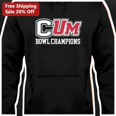 CUM BOWL CHAMPIONS Hoodie Funny Parody Football Novelty Sweatshirt for Adults