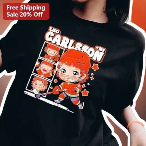Custom Hockey Player Chibi Illustration Tee Personalized Kawaii Sports Gift for Fans