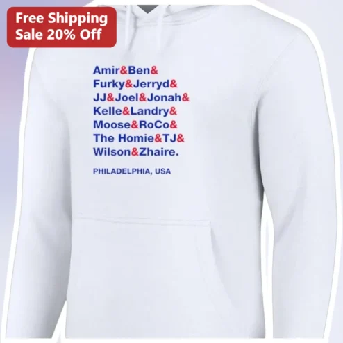 Custom Name List Hoodie Personalized Team Roster Pullover Gift for Men Women available at our Chicago, Illinois warehouse