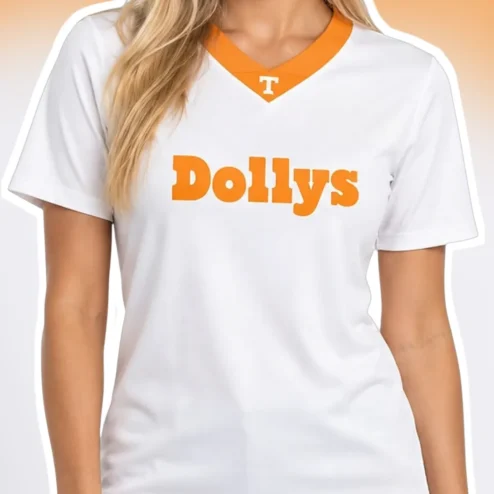 Custom Name Orange Trim V-Neck Tee Personalized Country Music Fan Gift for Women