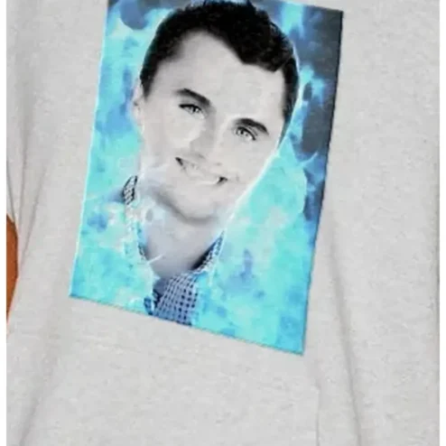 Custom Photo Portrait Blue Smoke Effect Tee Personalized Artistic Gift