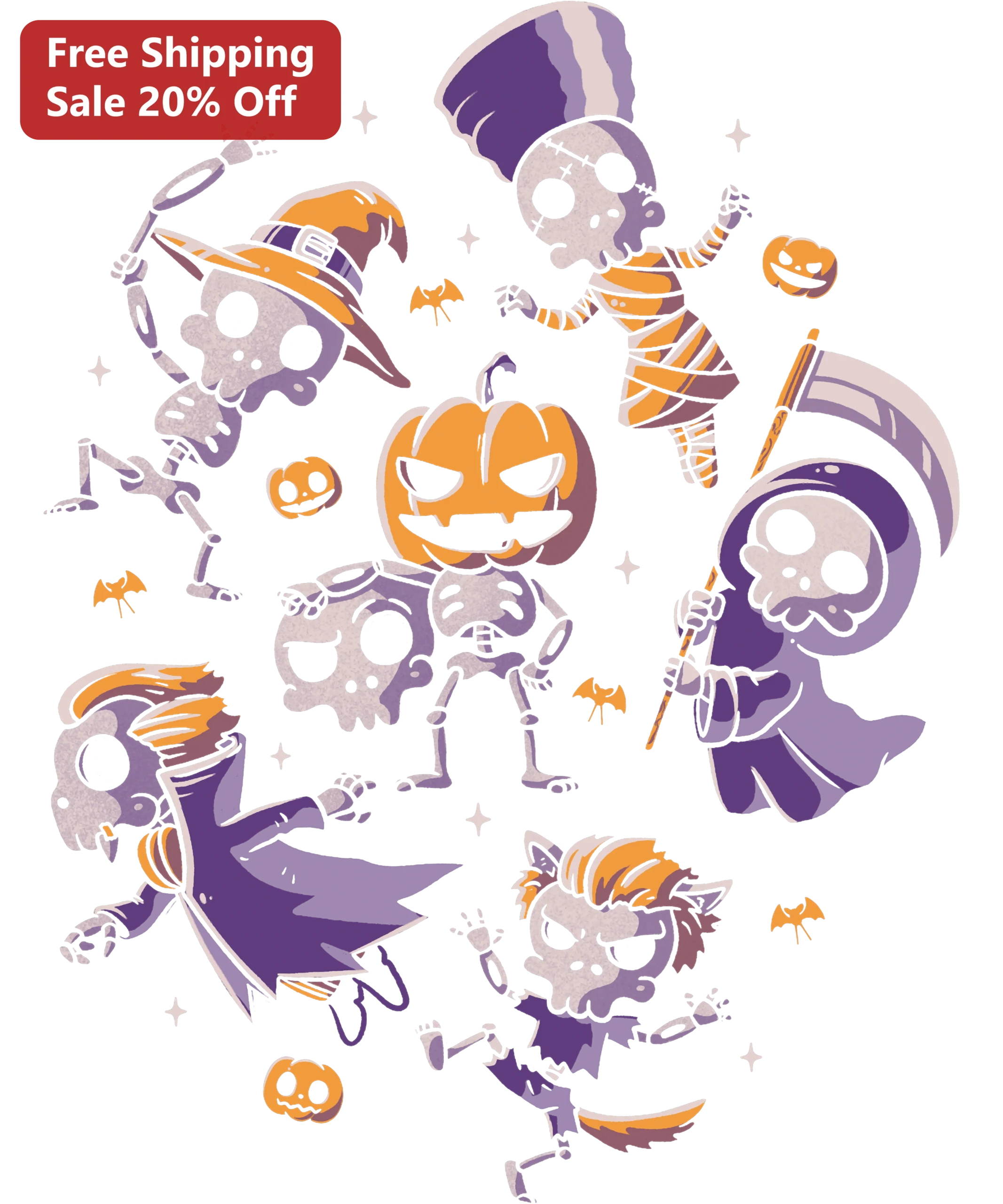 Cute Halloween Skeleton Costumes Pattern Tee Kawaii Spooky Graphic Shirt for Women Men Kids