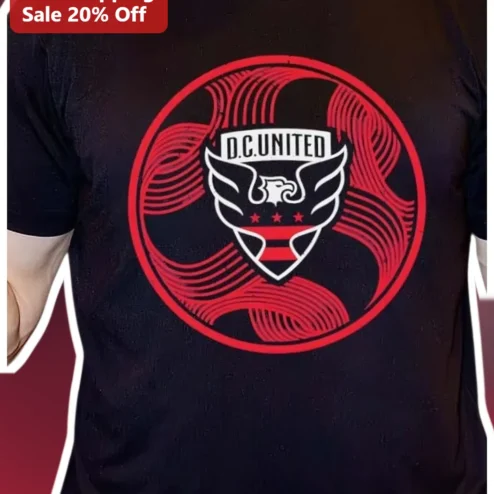 D.C. United Soccer Fan Tee MLS Supporter Gear Black Graphic Shirt