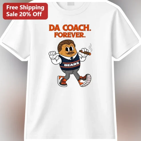 DA COACH FOREVER Tee Mike Ditka Chicago Bears Tribute Cartoon Mascot Gift