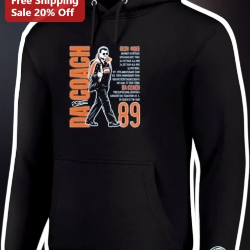 DA COACH Iron Mike Hoodie Mike Ditka Football Coach Vintage Pullover