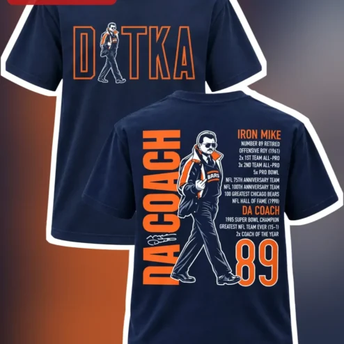 Da Coach Iron Mike Number 89 Retired Tee NFL Hall of Fame Chicago Bears Legend Gift