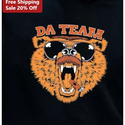 DA Team Tee Funny Roaring Bear Sunglasses Streetwear Graphic Shirt for Men Women