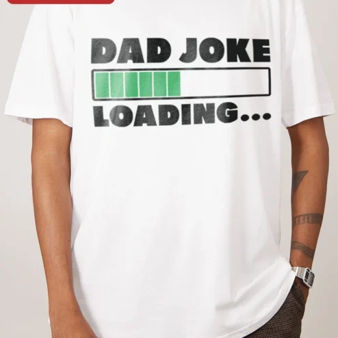 Customer in Chicago, Illinois wearing Dad Joke Loading Tee Funny Father's Day Gift Shirt for Men