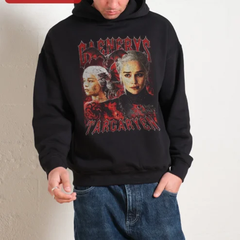 Daenerys Targaryen Game of Thrones Hoodie Mother of Dragons Vintage Dark Fantasy Pullover