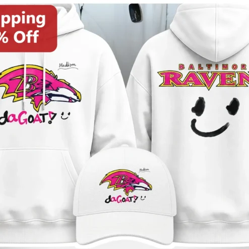 daGOAT! Baltimore Ravens Hoodie NFL Fan Gear Custom Name Personalized Gift