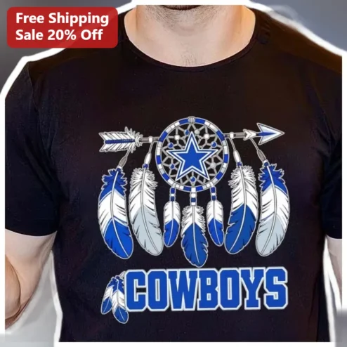 Dallas Cowboys Dreamcatcher Star Graphic Tee NFL Fan Vintage Style Shirt