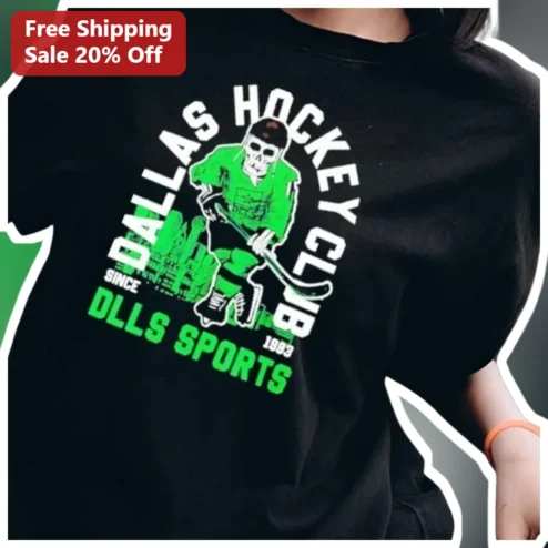 Dallas Hockey Club Tee DLLS Sports Vintage Skeleton Graphic T-Shirt for Men Women NHL Fan Gift
