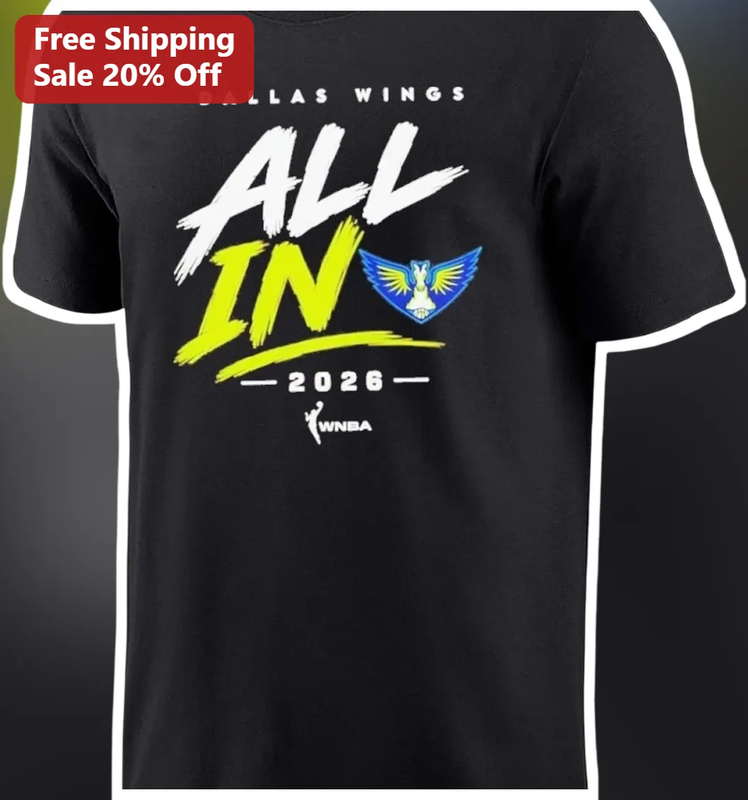 Dallas Wings All In WNBA Tee Black Graphic T-Shirt for Women Fans Game Day Apparel