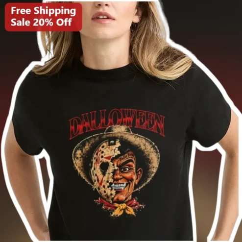 DALLOWEEN Scarecrow Jason Voorhees Mashup Halloween Graphic Tee