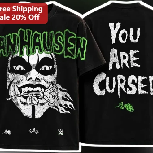 Danhausen You Are Cursed Graphic Tee The Undertaker WWE Wrestling Fan Shirt