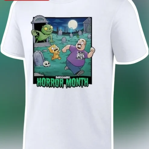 DansGaming Horror Month Tee 2026 Streamer Merch Cartoon Zombie Graphic T-Shirt