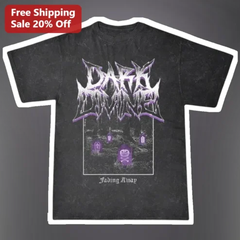 Dark Divine Fading Away Tee Gothic Metalcore Band Merch Graveyard Design Shirt