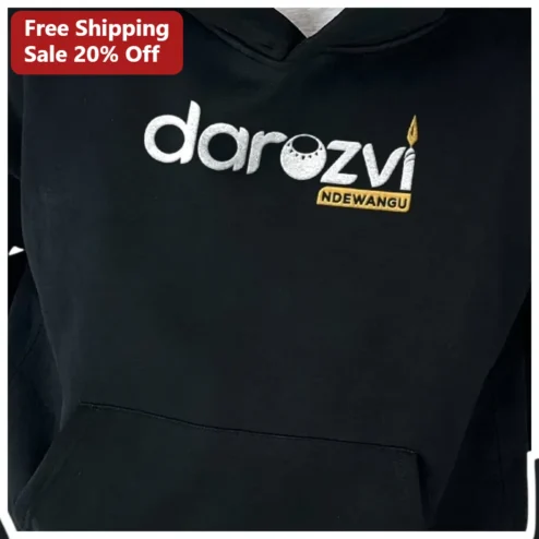 Darozvi Ndewangu Hoodie Black Urban Streetwear Music Fan Apparel available at our Chicago, Illinois warehouse