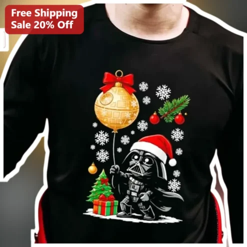 Darth Vader Christmas Graphic Tee Star Wars Holiday Gift for Men