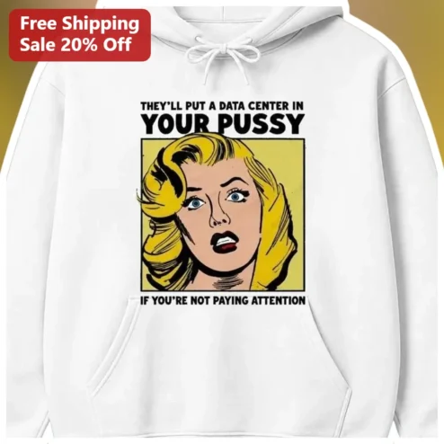 Data Center Privacy Awareness Hoodie AI Big Tech Critique Pop Art Graphic