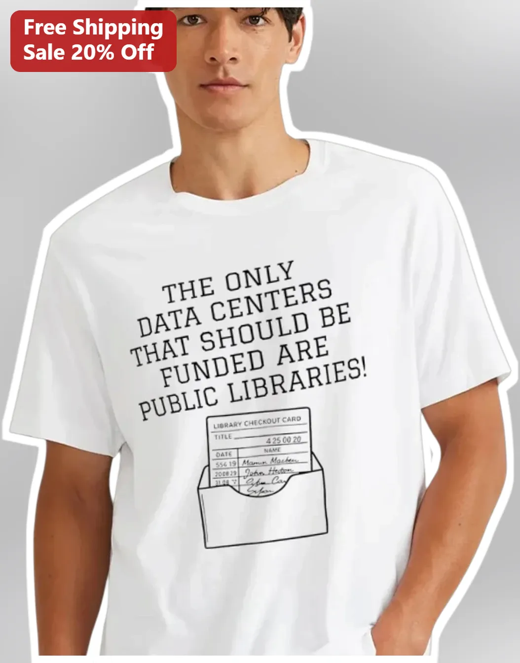 Data Center Satire Public Libraries Funding Graphic Tee
