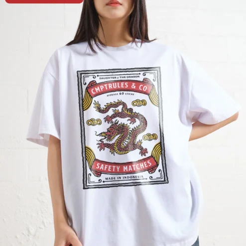 Daughter of the Dragon Safety Matches Tee CMPTRULES CO Vintage Asian Dragon Graphic Shirt